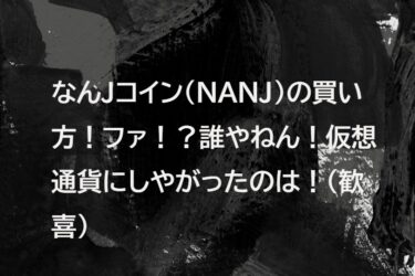 なんJコイン(NANJ)の買い方！ファ！？誰やねん！仮想通貨にしやがったのは！（歓喜）